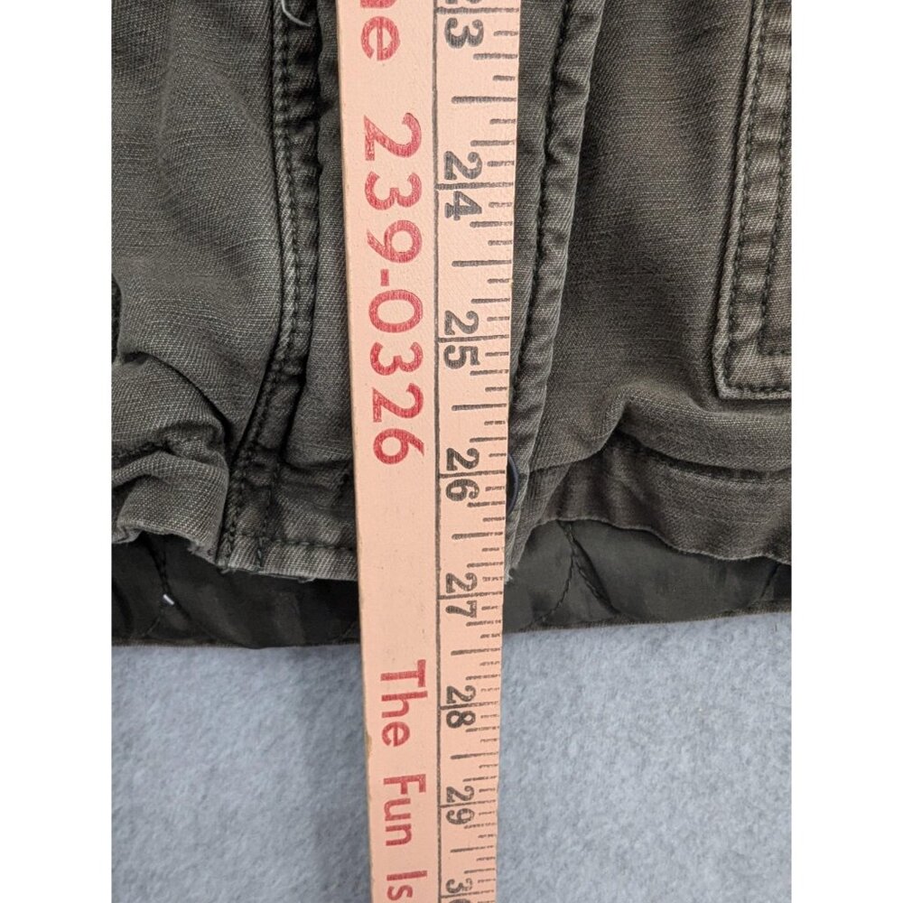 Levis Jacket Mens Large Green Hooded Quilted Canvas Parka Zip Pockets Lined - Picture 7 of 13